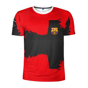Мужская футболка 3D спортивная с принтом BARCELONA SPORT RED в Белгороде, 100% полиэстер с улучшенными характеристиками | приталенный силуэт, круглая горловина, широкие плечи, сужается к линии бедра | football | soccer | барселона
