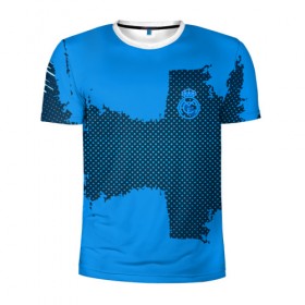 Мужская футболка 3D спортивная с принтом REAL MADRID SPORT BLUE в Белгороде, 100% полиэстер с улучшенными характеристиками | приталенный силуэт, круглая горловина, широкие плечи, сужается к линии бедра | Тематика изображения на принте: football | soccer | реал мадрид