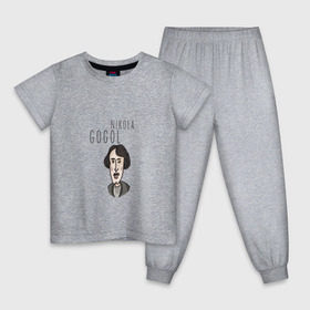 Детская пижама хлопок с принтом Николай Гоголь в Белгороде, 100% хлопок |  брюки и футболка прямого кроя, без карманов, на брюках мягкая резинка на поясе и по низу штанин
 | 