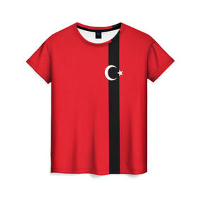 Женская футболка 3D с принтом Турция лента в Белгороде, 100% полиэфир ( синтетическое хлопкоподобное полотно) | прямой крой, круглый вырез горловины, длина до линии бедер | tr | tur | анкара | герб | государство | знак | надпись | патриот | полосы | республика | символ | стамбул | страна | турецкая | турецкий | турки | турок | турция | турчанка | флаг | флага | цвета