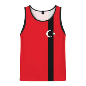 Мужская майка 3D с принтом Турция лента в Белгороде, 100% полиэстер | круглая горловина, приталенный силуэт, длина до линии бедра. Пройма и горловина окантованы тонкой бейкой | tr | tur | анкара | герб | государство | знак | надпись | патриот | полосы | республика | символ | стамбул | страна | турецкая | турецкий | турки | турок | турция | турчанка | флаг | флага | цвета