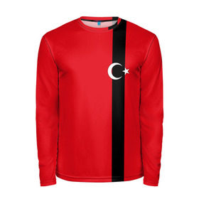 Мужской лонгслив 3D с принтом Турция лента в Белгороде, 100% полиэстер | длинные рукава, круглый вырез горловины, полуприлегающий силуэт | tr | tur | анкара | герб | государство | знак | надпись | патриот | полосы | республика | символ | стамбул | страна | турецкая | турецкий | турки | турок | турция | турчанка | флаг | флага | цвета