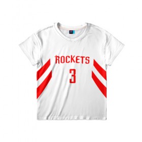 Детская футболка 3D с принтом Chris Paul home в Белгороде, 100% гипоаллергенный полиэфир | прямой крой, круглый вырез горловины, длина до линии бедер, чуть спущенное плечо, ткань немного тянется | chris paul | nba | rockets | баскетбол | крис пол | нба | хьюстон рокетс