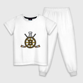 Детская пижама хлопок с принтом boston bruins в Белгороде, 100% хлопок |  брюки и футболка прямого кроя, без карманов, на брюках мягкая резинка на поясе и по низу штанин
 | boston bruins | nhl | бостон брюинс | нхл | хоккей