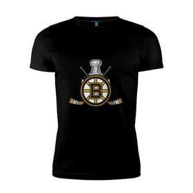 Мужская футболка премиум с принтом boston bruins в Белгороде, 92% хлопок, 8% лайкра | приталенный силуэт, круглый вырез ворота, длина до линии бедра, короткий рукав | boston bruins | nhl | бостон брюинс | нхл | хоккей