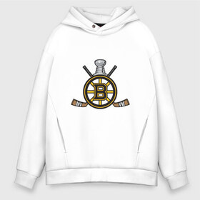 Мужское худи Oversize хлопок с принтом boston bruins в Белгороде, френч-терри — 70% хлопок, 30% полиэстер. Мягкий теплый начес внутри —100% хлопок | боковые карманы, эластичные манжеты и нижняя кромка, капюшон на магнитной кнопке | Тематика изображения на принте: boston bruins | nhl | бостон брюинс | нхл | хоккей