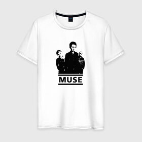 Мужская футболка хлопок с принтом Muse в Белгороде, 100% хлопок | прямой крой, круглый вырез горловины, длина до линии бедер, слегка спущенное плечо. | 