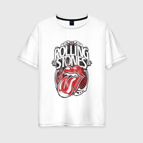 Женская футболка хлопок Oversize с принтом The Rolling Stones в Белгороде, 100% хлопок | свободный крой, круглый ворот, спущенный рукав, длина до линии бедер
 | the rolling stones | бродяги | вольные странники | группа | катящиеся камни | кит ричардс | мик джаггер | рок | рок н ролл | ролинг | роллинг | рон вуд | стоун | стоунз | стоунс | чарли уоттс