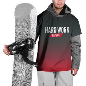 Накидка на куртку 3D с принтом Hard work pays off. 3D. RedB в Белгороде, 100% полиэстер |  | Тематика изображения на принте: carbon | мотивация | спорт | цели
