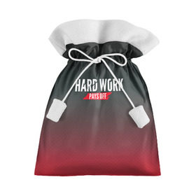 Подарочный 3D мешок с принтом Hard work pays off. 3D. RedB в Белгороде, 100% полиэстер | Размер: 29*39 см | carbon | мотивация | спорт | цели