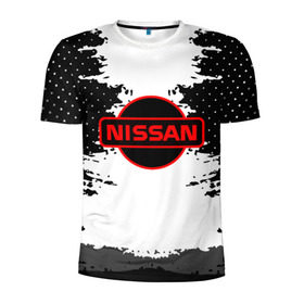 Мужская футболка 3D спортивная с принтом Nissan в Белгороде, 100% полиэстер с улучшенными характеристиками | приталенный силуэт, круглая горловина, широкие плечи, сужается к линии бедра | 