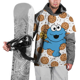 Накидка на куртку 3D с принтом Cookie monster в Белгороде, 100% полиэстер |  | Тематика изображения на принте: cookie | cookiemonster | delicious | eat | monster | yummy | еда | куки | кукимонстр | монстр | печенье | сладости | улица | улицасезам