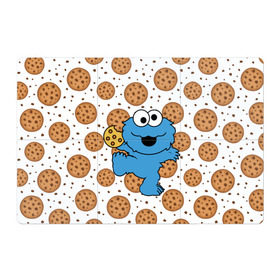 Магнитный плакат 3Х2 с принтом Cookie monster в Белгороде, Полимерный материал с магнитным слоем | 6 деталей размером 9*9 см | Тематика изображения на принте: cookie | cookiemonster | delicious | eat | monster | yummy | еда | куки | кукимонстр | монстр | печенье | сладости | улица | улицасезам