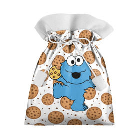Подарочный 3D мешок с принтом Cookie monster в Белгороде, 100% полиэстер | Размер: 29*39 см | cookie | cookiemonster | delicious | eat | monster | yummy | еда | куки | кукимонстр | монстр | печенье | сладости | улица | улицасезам