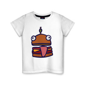 Детская футболка хлопок с принтом Derp Burger в Белгороде, 100% хлопок | круглый вырез горловины, полуприлегающий силуэт, длина до линии бедер | fortnite | фортнайт