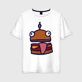 Женская футболка хлопок Oversize с принтом Derp Burger в Белгороде, 100% хлопок | свободный крой, круглый ворот, спущенный рукав, длина до линии бедер
 | fortnite | фортнайт