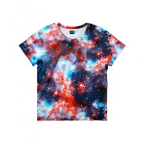 Детская футболка 3D с принтом Звёздная туманность в Белгороде, 100% гипоаллергенный полиэфир | прямой крой, круглый вырез горловины, длина до линии бедер, чуть спущенное плечо, ткань немного тянется | Тематика изображения на принте: abstractio | cosmos | nebula | space | star | universe | абстракция | вселенная | звезды | космос | мир | планеты