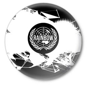 Значок с принтом Rainbow Six Siege в Белгороде,  металл | круглая форма, металлическая застежка в виде булавки | Тематика изображения на принте: 