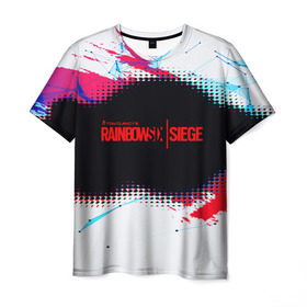 Мужская футболка 3D с принтом RAINBOW SIX SIEGE в Белгороде, 100% полиэфир | прямой крой, круглый вырез горловины, длина до линии бедер | action | game | rainbow six siege | tom clancys | игры | радуга | том кленси | шутер