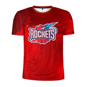 Мужская футболка 3D спортивная с принтом Ракета Рокетс в Белгороде, 100% полиэстер с улучшенными характеристиками | приталенный силуэт, круглая горловина, широкие плечи, сужается к линии бедра | nba | rockets | баскетбол | нба | хьюстон рокетс