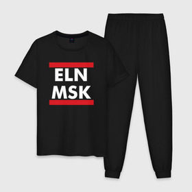 Мужская пижама хлопок с принтом Elon Musk в Белгороде, 100% хлопок | брюки и футболка прямого кроя, без карманов, на брюках мягкая резинка на поясе и по низу штанин
 | elon musk | spacex | илон маск | космос | марс | спейс икс