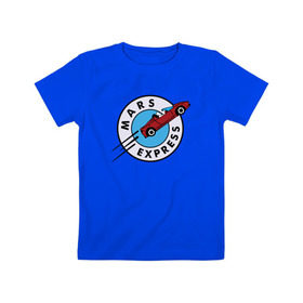 Детская футболка хлопок с принтом Mars Express в Белгороде, 100% хлопок | круглый вырез горловины, полуприлегающий силуэт, длина до линии бедер | elon musk | spacex | илон маск | космос | марс | спейс икс