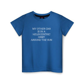 Детская футболка хлопок с принтом Тесла в Космосе в Белгороде, 100% хлопок | круглый вырез горловины, полуприлегающий силуэт, длина до линии бедер | elon musk | spacex | илон маск | космос | марс | спейс икс