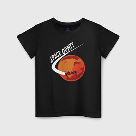 Детская футболка хлопок с принтом Space Oddity в Белгороде, 100% хлопок | круглый вырез горловины, полуприлегающий силуэт, длина до линии бедер | elon musk | spacex | илон маск | космос | марс | спейс икс
