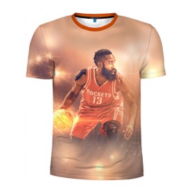 Мужская футболка 3D спортивная с принтом NBA Stars в Белгороде, 100% полиэстер с улучшенными характеристиками | приталенный силуэт, круглая горловина, широкие плечи, сужается к линии бедра | hurden | nba | rockets | баскетбол | нба | харден | хьюстон рокетс