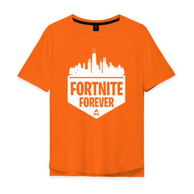 Мужская футболка хлопок Oversize с принтом Fortnite Forever в Белгороде, 100% хлопок | свободный крой, круглый ворот, “спинка” длиннее передней части | battle | epic | forever | fortnite | games | royale | битва | королевская | королей | лого | логотип | навсегда | фартнайт | форева | фортнайт | фортнит | эмблема | эпик