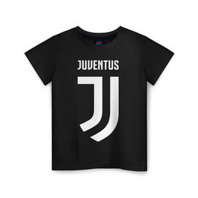 Детская футболка хлопок с принтом Juventus FC в Белгороде, 100% хлопок | круглый вырез горловины, полуприлегающий силуэт, длина до линии бедер | football | juventus | soccer | италия | турин | футбольный | ювентус