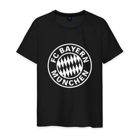 Мужская футболка хлопок с принтом FC Bayern Munchen в Белгороде, 100% хлопок | прямой крой, круглый вырез горловины, длина до линии бедер, слегка спущенное плечо. | bayern | football | munchen | бавария | байерн | мюнхен | мюнхенская