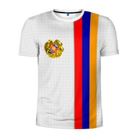Мужская футболка 3D спортивная с принтом I Love Armenia в Белгороде, 100% полиэстер с улучшенными характеристиками | приталенный силуэт, круглая горловина, широкие плечи, сужается к линии бедра | Тематика изображения на принте: armenia | армения | герб армении | ереван | флаг армении