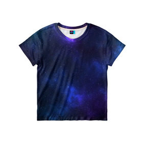 Детская футболка 3D с принтом Звёздное небо в Белгороде, 100% гипоаллергенный полиэфир | прямой крой, круглый вырез горловины, длина до линии бедер, чуть спущенное плечо, ткань немного тянется | abstraction | cosmos | nebula | space | star | universe | абстракция | вселенная | звезды | космос | мир | планеты