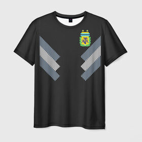 Мужская футболка 3D с принтом Аргентина ЧМ 2018 гостевая в Белгороде, 100% полиэфир | прямой крой, круглый вырез горловины, длина до линии бедер | cup | fifa | world | мира | мундиаль | россия | чемпионат