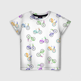 Детская футболка 3D с принтом Радужные велосипеды в Белгороде, 100% гипоаллергенный полиэфир | прямой крой, круглый вырез горловины, длина до линии бедер, чуть спущенное плечо, ткань немного тянется | 