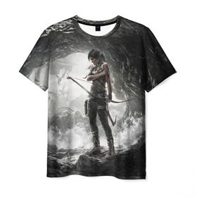 Мужская футболка 3D с принтом Tomb Raider в Белгороде, 100% полиэфир | прямой крой, круглый вырез горловины, длина до линии бедер | croft | lara | raider | tomb | гробниц | игра | крофт | лара | расхитительница