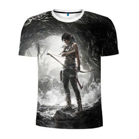 Мужская футболка 3D спортивная с принтом Tomb Raider в Белгороде, 100% полиэстер с улучшенными характеристиками | приталенный силуэт, круглая горловина, широкие плечи, сужается к линии бедра | croft | lara | raider | tomb | гробниц | игра | крофт | лара | расхитительница