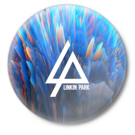 Значок с принтом linkin park в Белгороде,  металл | круглая форма, металлическая застежка в виде булавки | 