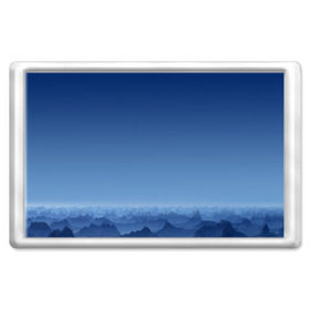 Магнит 45*70 с принтом Blue Mountains в Белгороде, Пластик | Размер: 78*52 мм; Размер печати: 70*45 | Тематика изображения на принте: вид | горы | ночь | пейзаж | природа | синий | скалы | сумерки | туман | утро