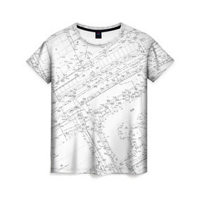 Женская футболка 3D с принтом Топография_01 в Белгороде, 100% полиэфир ( синтетическое хлопкоподобное полотно) | прямой крой, круглый вырез горловины, длина до линии бедер | survey | геодезист | геодезия | топография