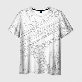 Мужская футболка 3D с принтом Топография_01 в Белгороде, 100% полиэфир | прямой крой, круглый вырез горловины, длина до линии бедер | survey | геодезист | геодезия | топография