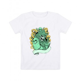 Детская футболка хлопок с принтом Самурай в Белгороде, 100% хлопок | круглый вырез горловины, полуприлегающий силуэт, длина до линии бедер | арт | воин | прикольные | самурай | цветные | япония | яркие