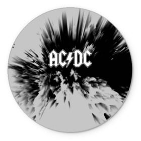 Коврик круглый с принтом AC/DC в Белгороде, резина и полиэстер | круглая форма, изображение наносится на всю лицевую часть | ac dc | atco | atlantic | columbia | east west | elektra | emi | epic | ангус янг | крис слэйд | музыка | стиви янг | эксл роуз