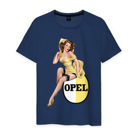 Мужская футболка хлопок с принтом Pin-Up Girls в Белгороде, 100% хлопок | прямой крой, круглый вырез горловины, длина до линии бедер, слегка спущенное плечо. | opel | pin up girls | опель