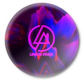 Значок с принтом Linkin park в Белгороде,  металл | круглая форма, металлическая застежка в виде булавки | 