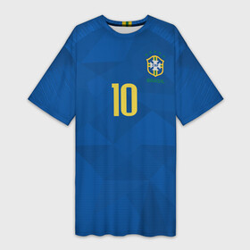 Платье-футболка 3D с принтом Неймар 2018 ЧМ гостевая в Белгороде,  |  | brazil | cup champions | league | neymar | world | бразилия | неймар