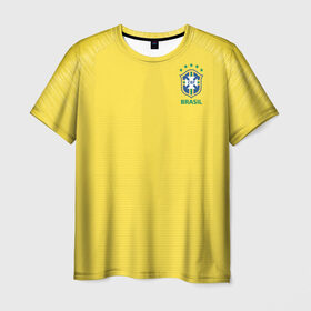 Мужская футболка 3D с принтом Бразилия 2018 в Белгороде, 100% полиэфир | прямой крой, круглый вырез горловины, длина до линии бедер | brazil | бразилия