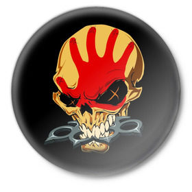 Значок с принтом Five Finger Death Punch 10 в Белгороде,  металл | круглая форма, металлическая застежка в виде булавки | 5fdp | ffdp | five finger death punch