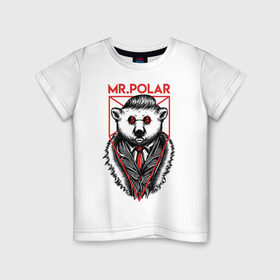 Детская футболка хлопок с принтом Медведь в Белгороде, 100% хлопок | круглый вырез горловины, полуприлегающий силуэт, длина до линии бедер | криминал | мафия | мистер | полярный